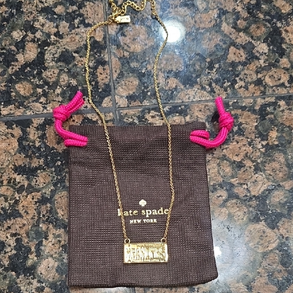 Kate Spade Gold Necklace mr and mrs